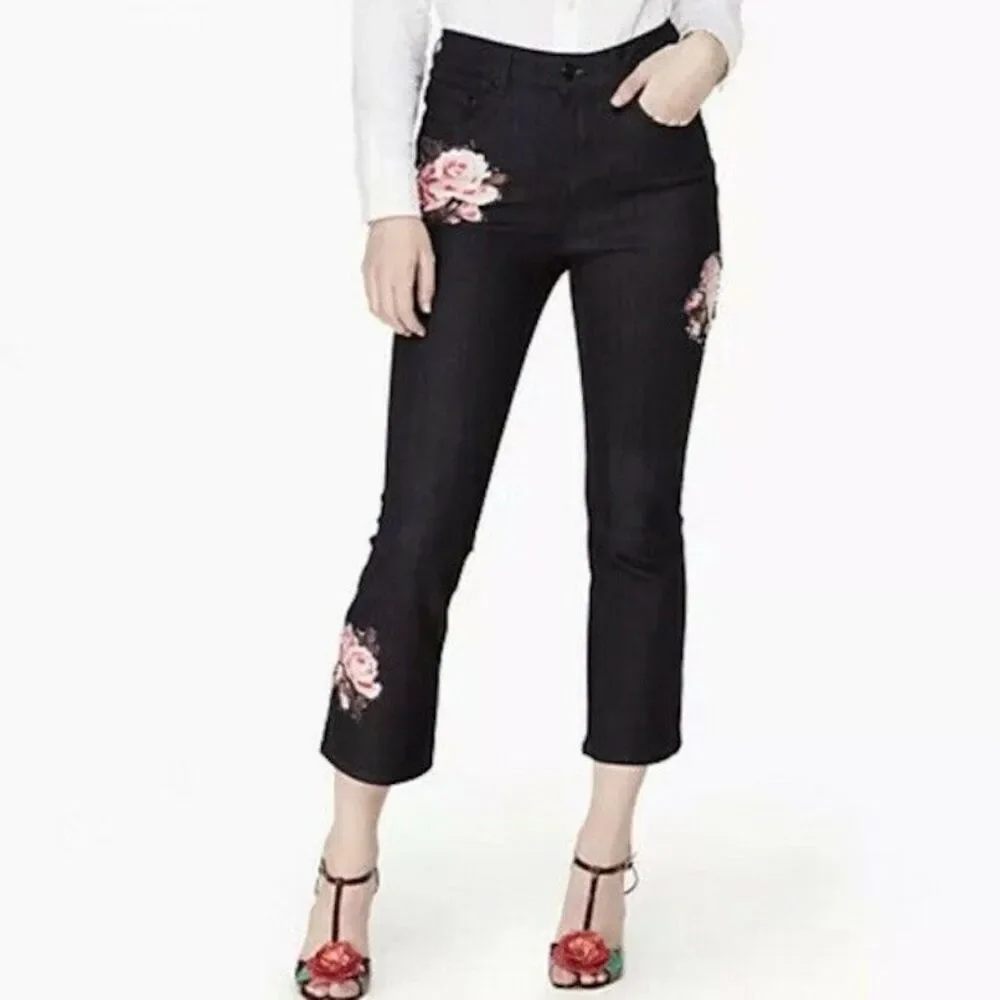 Kate Spade Broome Street Rose Kick Flare Jeans